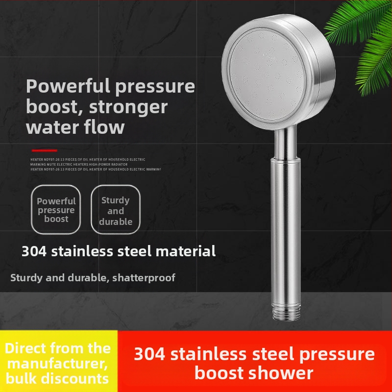 Roostevabast terasest survestatud dušipea, põletus- ja kukkumiskindel, käeshoitav reguleeritav otsik, suur veeväljund, kandilise ülaosaga pihustiga dušikomplekt