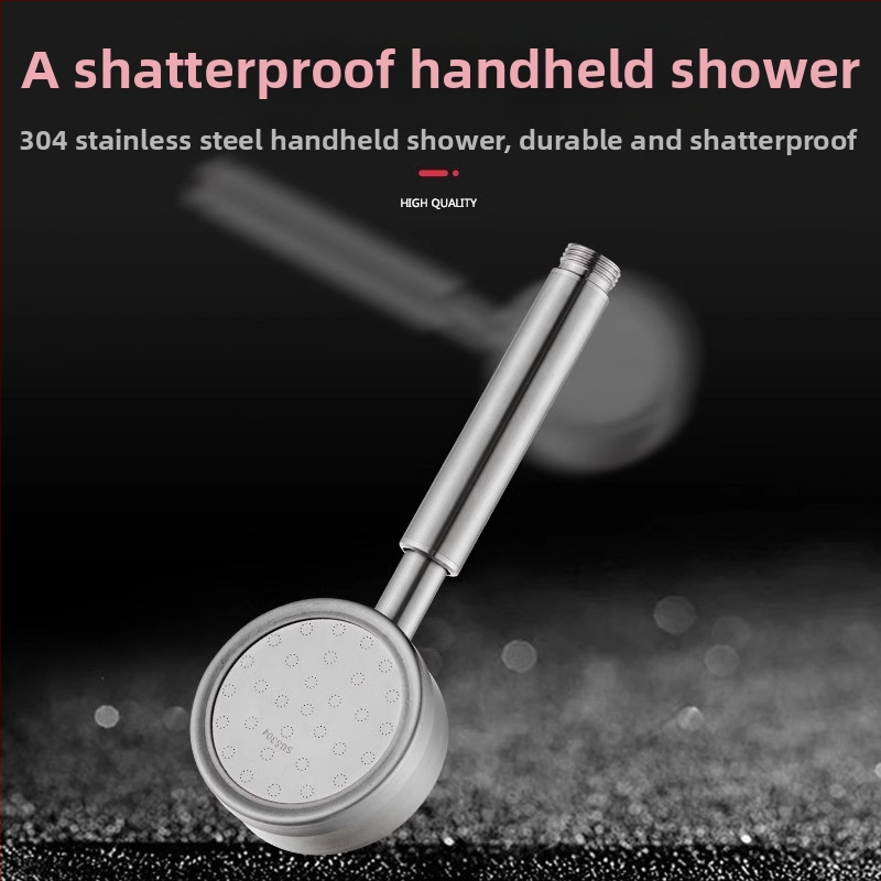 Душ слушалка под налягане от неръждаема стомана, защита от изгаряне и падане, ръчна регулируема дюза, голям изход за вода, комплект за душ с квадратна горна струя