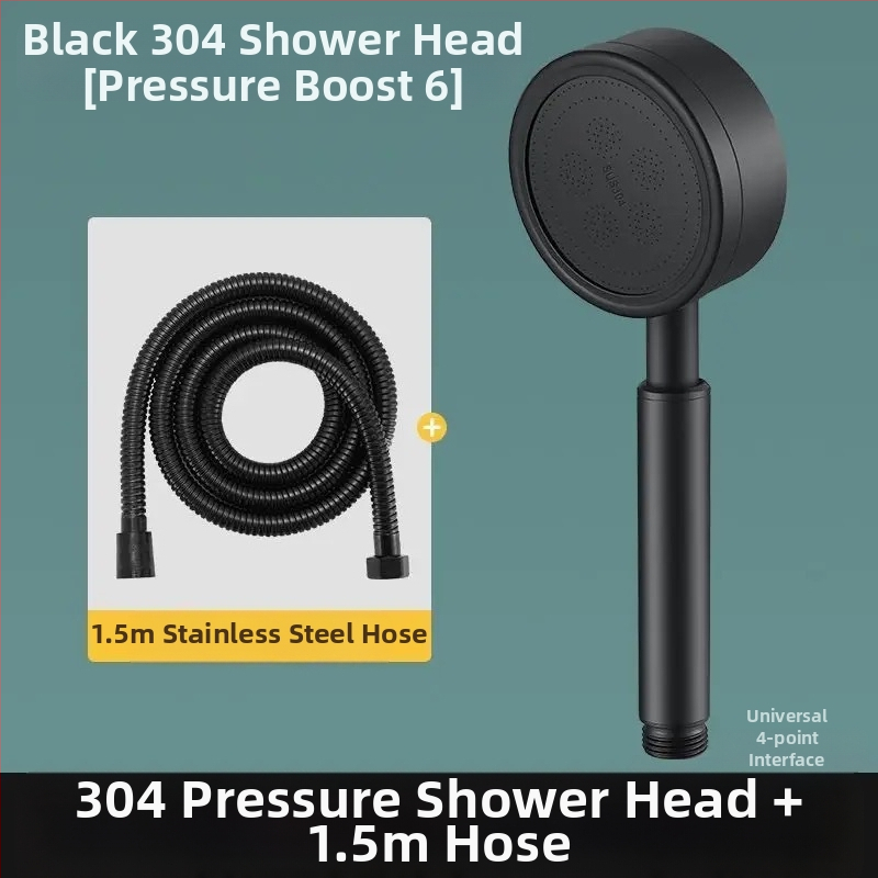 Nerūdijančio plieno slėginė dušo galvutė, apsauga nuo nudegimų ir kritimų, rankinis reguliuojamas antgalis, didelis vandens išleidimo anga, kvadratinis dušo komplektas