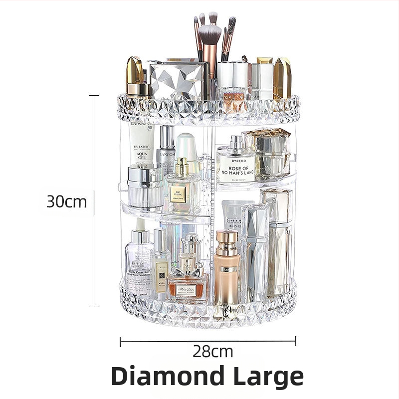 Forgó kozmetikai tároló doboz asztali átlátszó műanyag tároló állvány bőrápolás rúzs kozmetikai ecset kozmetikai tároló állvány