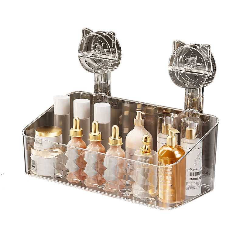 Zidni stalak za pohranu vakuumskih čaša za kupaonicu, umivaonik, košara za pohranu četkice za zube i paste za zube, kutija za mačji sapun