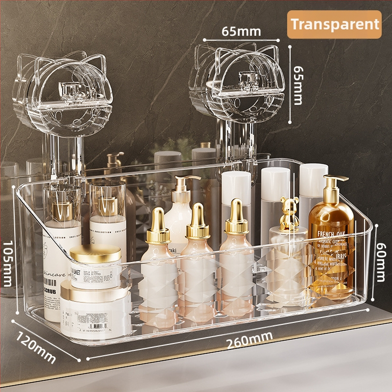 Zidni stalak za pohranu vakuumskih čaša za kupaonicu, umivaonik, košara za pohranu četkice za zube i paste za zube, kutija za mačji sapun