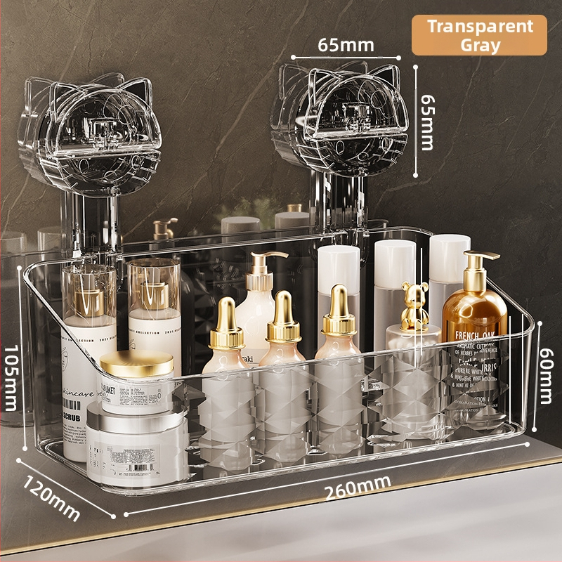 Zidni stalak za pohranu vakuumskih čaša za kupaonicu, umivaonik, košara za pohranu četkice za zube i paste za zube, kutija za mačji sapun