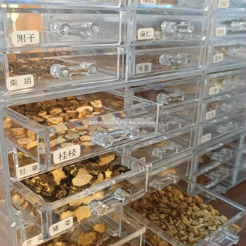 Hagyományos kínai orvoslás fiókos tárolódoboz átlátszó porálló többrétegű hagyományos kínai orvoslás szekrény kis otthoni gyógyszertári orvoslás diákgyógyszerészet