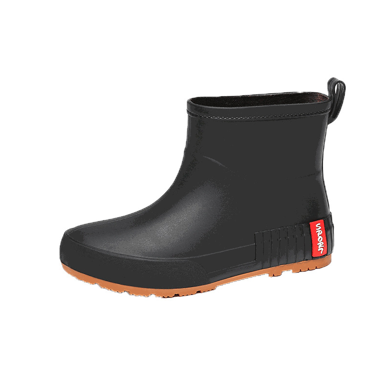 Korėjietiško stiliaus vienspalviai šilti universalūs lietaus batai moteriški vidutinio ilgio batai atsparūs dilimui lietaus batai vandeniui neslystantys maisto pirkimo virtuvės viršutiniai drabužiai