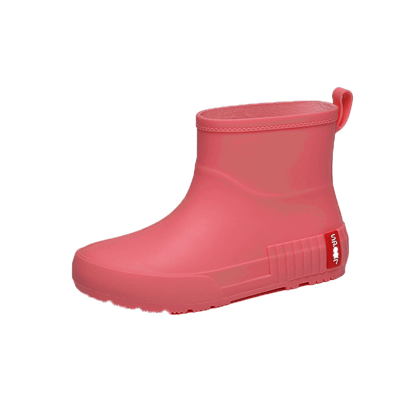 Korėjietiško stiliaus vienspalviai šilti universalūs lietaus batai moteriški vidutinio ilgio batai atsparūs dilimui lietaus batai vandeniui neslystantys maisto pirkimo virtuvės viršutiniai drabužiai