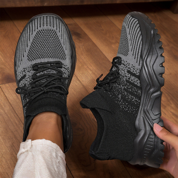 Határokon átnyúló exkluzív AliExpress Amazon plus size sport női cipők lélegző repülő szövésű zokni cipők bebújós lusta cipők