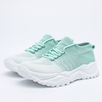 Αποκλειστικά διασυνοριακά AliExpress Amazon για μεγάλα μεγέθη Αθλητικά γυναικεία παπούτσια Αναπνέοντα κάλτσες με ύφανση που φέρουν Παπούτσια Slip-on Lazy Shoes