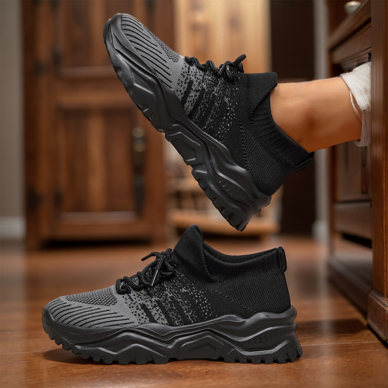 Határokon átnyúló exkluzív AliExpress Amazon plus size sport női cipők lélegző repülő szövésű zokni cipők bebújós lusta cipők