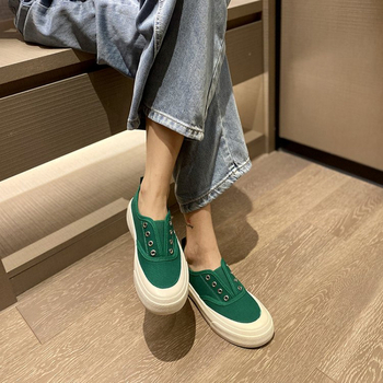 Γυναικεία Παπούτσια από Καμβά 2025 Νέα Άνοιξη Explosions Slip-on Lazy Παπούτσια με Χοντρή Σόλα Casual Γυναικεία Παπούτσια All-match Sneakers