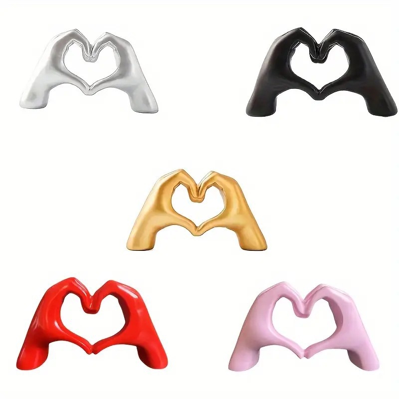 Könnyű luxus skandináv egyszerű stílusú szerelmes gesztus díszek szív alakú ujj gesztus szobor díszek Valentin-napi ajándék