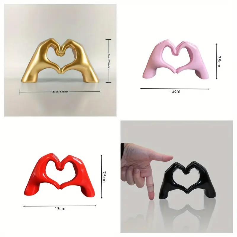 Könnyű luxus skandináv egyszerű stílusú szerelmes gesztus díszek szív alakú ujj gesztus szobor díszek Valentin-napi ajándék