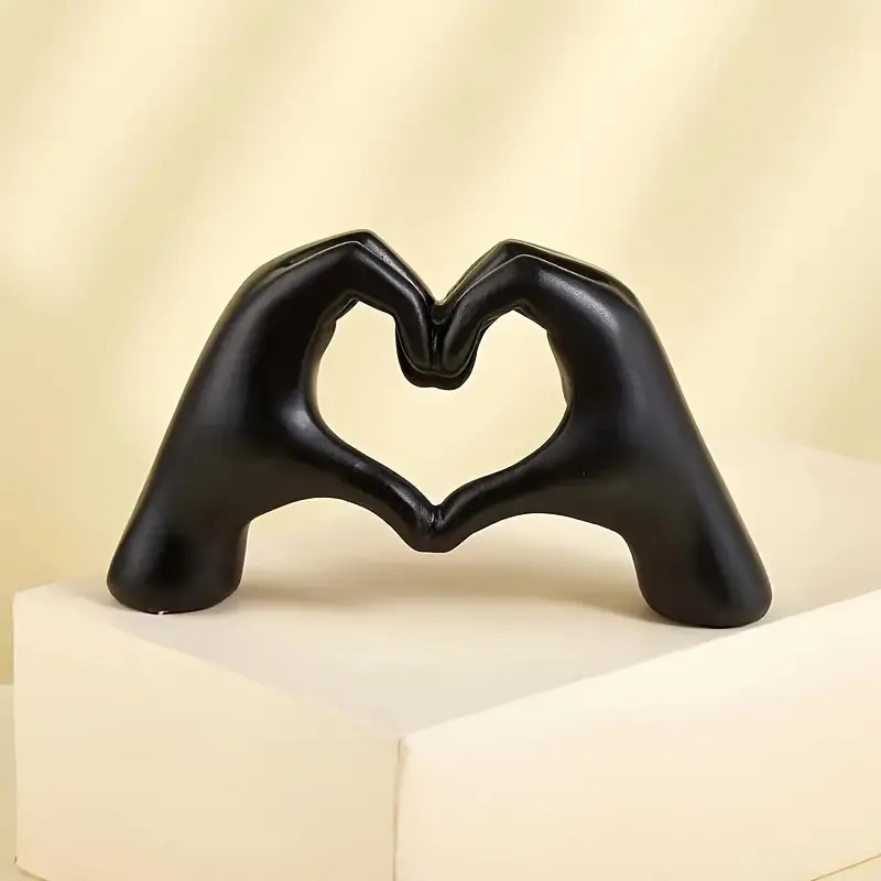 Könnyű luxus skandináv egyszerű stílusú szerelmes gesztus díszek szív alakú ujj gesztus szobor díszek Valentin-napi ajándék