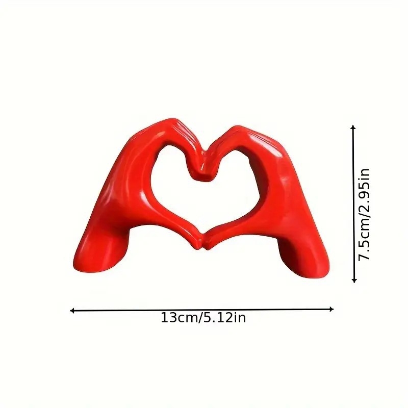 Könnyű luxus skandináv egyszerű stílusú szerelmes gesztus díszek szív alakú ujj gesztus szobor díszek Valentin-napi ajándék