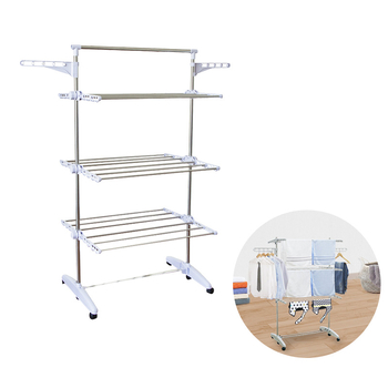 Μονή και διπλή κρεμάστρα ρούχων από ανοξείδωτο ατσάλι με πάπλωμα για εσωτερική ξήρανση σε μπαλκόνι, κινητό, αναδιπλούμενο πάτωμα κρεμάστρας ρούχων