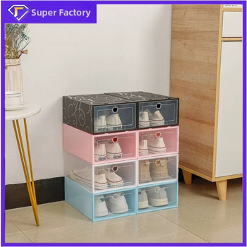 Háztartási vastagított műanyag porálló doboz átlátszó cipődoboz tároló műtárgy nappali háztartási tárolódoboz egyszerű cipőtartó cipődoboz
