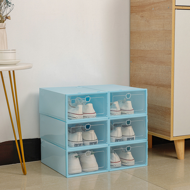Háztartási vastagított műanyag porálló doboz átlátszó cipődoboz tároló műtárgy nappali háztartási tárolódoboz egyszerű cipőtartó cipődoboz