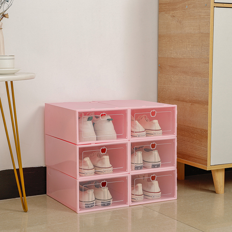 Háztartási vastagított műanyag porálló doboz átlátszó cipődoboz tároló műtárgy nappali háztartási tárolódoboz egyszerű cipőtartó cipődoboz