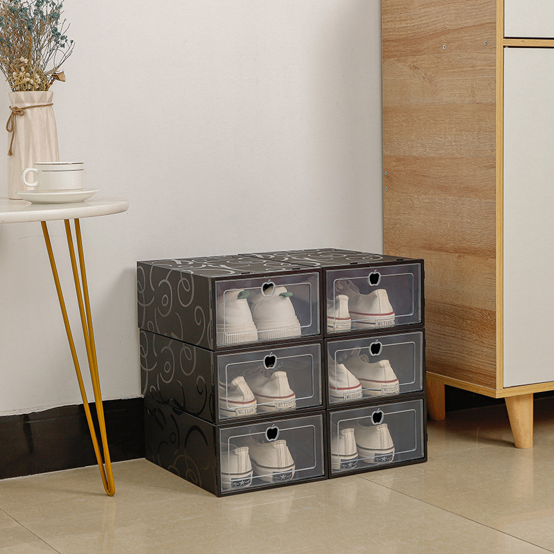 Háztartási vastagított műanyag porálló doboz átlátszó cipődoboz tároló műtárgy nappali háztartási tárolódoboz egyszerű cipőtartó cipődoboz