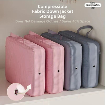 Prekogranična memorijska platnena torba za pohranu perjane jakne, putna tkanina s dvostrukim patentnim zatvaračem, kompresijska vreća s otvorom za ventilaciju, studentski dom