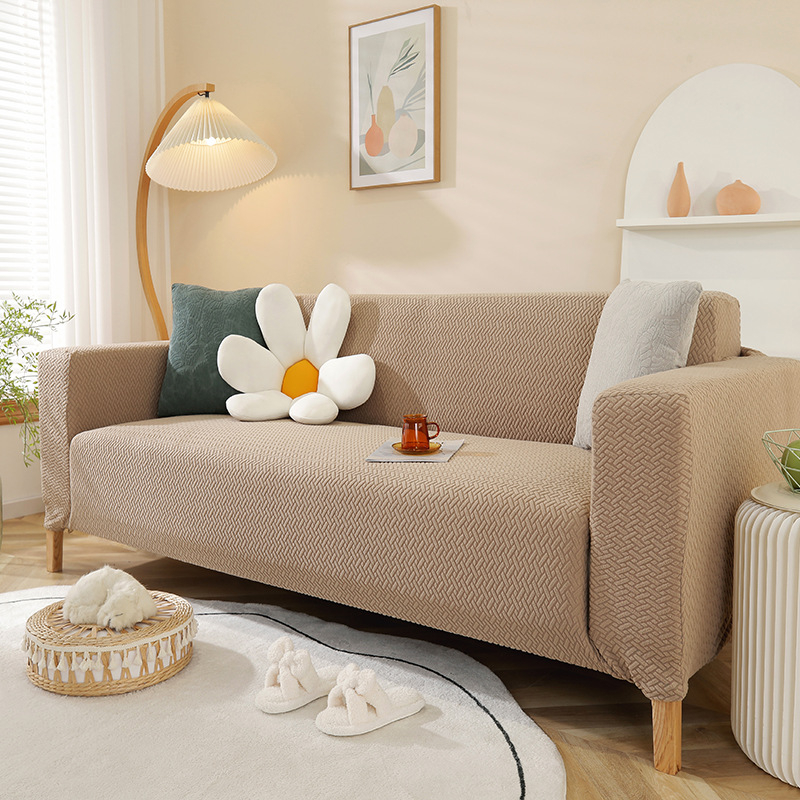 Furnizare directă din fabrică, produse populare en-gros, transfrontaliere, tricotate, fleece polar îngroșat, elastic, concubine, canapea single dublă cu trei locuri, all-inclusive