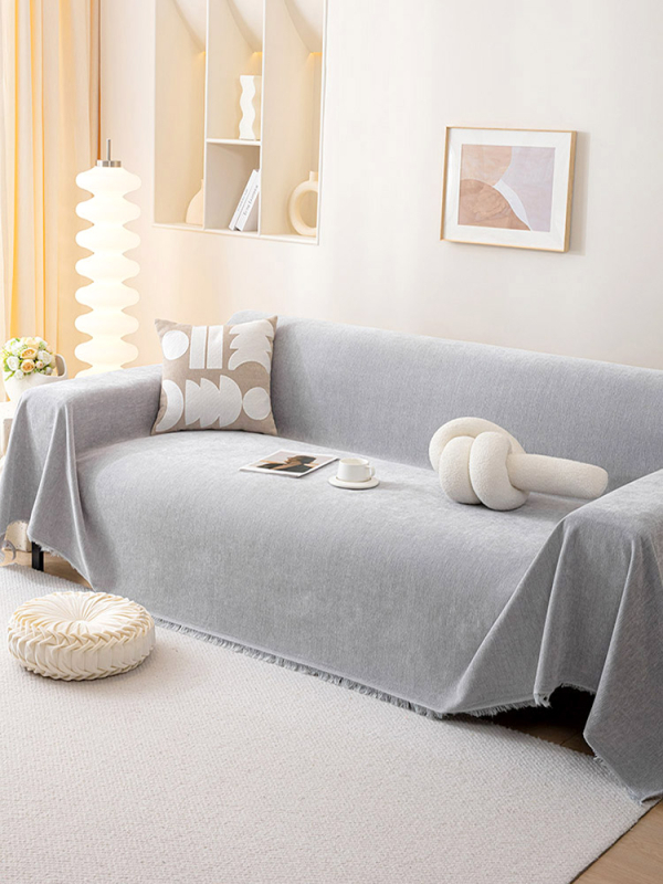 Kiváló minőségű, foltálló fekete zsenília kanapéhuzat szövet kanapétörölköző, négy évszakos univerzális, egyrészes, teljes huzatú kanapétakaró