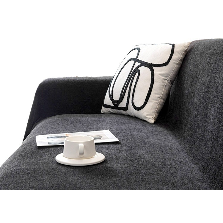 Kiváló minőségű, foltálló fekete zsenília kanapéhuzat szövet kanapétörölköző, négy évszakos univerzális, egyrészes, teljes huzatú kanapétakaró