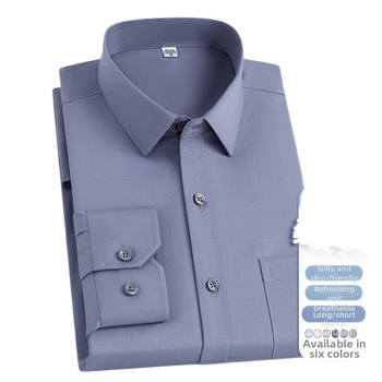 Άνοιξη και Φθινόπωρο 2025 Νέο Ανδρικό Πουκάμισο Lassel για Νέους και Μεσήλικες, Μοντέρνο, Casual, με Μακρυμάνικο Στυλ, από Μετάξι Μουριάς