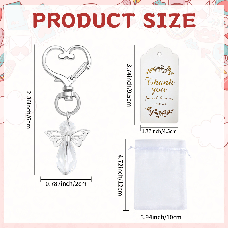 Új Őrangyal Kulcstartó Esküvői Ajándék Karácsony Hálaadás Születésnap Keresztelő Úrvacsora Vendég Köszönőajándék