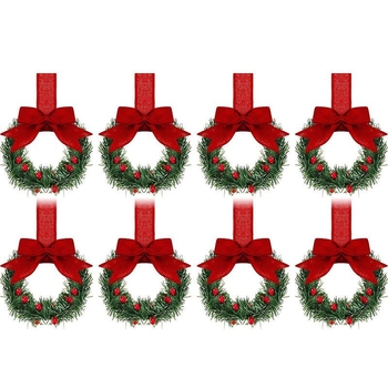 Νέα μικρή χριστουγεννιάτικη σφαίρα με κορδέλα σε σχήμα σφαίρας σε διασυνοριακό στυλ, μίνι χριστουγεννιάτικη σφαίρα με μενταγιόν σε σχήμα φιόγκου με μούρα