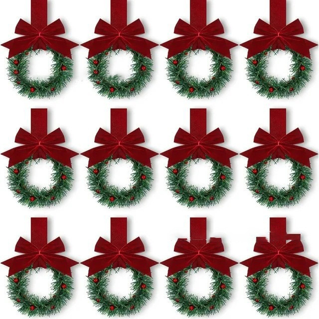 Νέα μικρή χριστουγεννιάτικη σφαίρα με κορδέλα σε σχήμα σφαίρας σε διασυνοριακό στυλ, μίνι χριστουγεννιάτικη σφαίρα με μενταγιόν σε σχήμα φιόγκου με μούρα