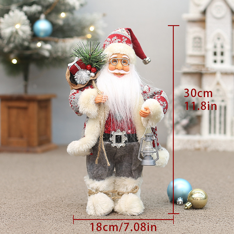 Jõuluvana nukk piiriüleselt, poe akna kaunistused, stseeni paigutus, rekvisiidid, seisva jõuluvana kaunistused