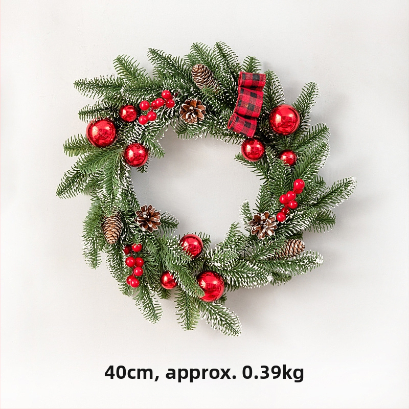 Határokon átnyúló karácsonyi dekoráció karácsonyi gömb masni hotel kirakat elrendezés PE rattan öltöny karácsonyi koszorú