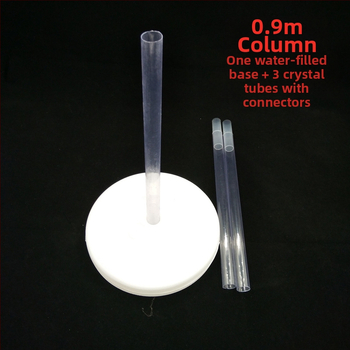Gamintojo didmeninė prekyba 1,2 m krištolo vamzdelio kolona su vandeniu užpildytu pagrindu, pilnas kelio kreipiamosios kolonos mažų pagrindo priedų rinkinys, didmeninė prekyba