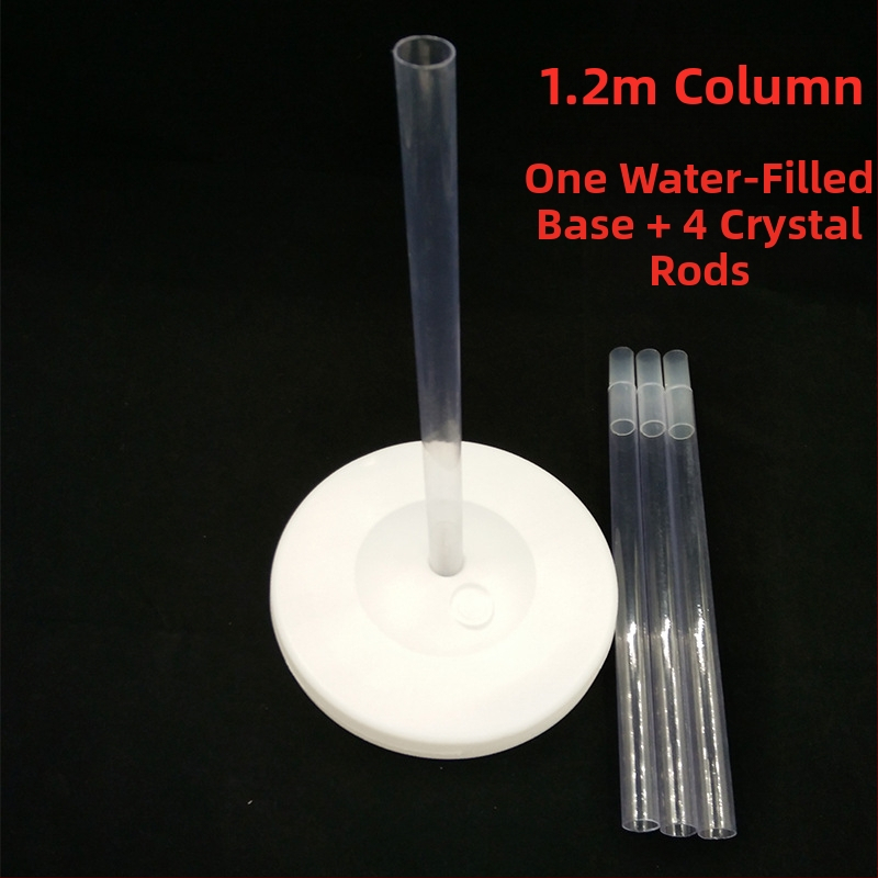 Gamintojo didmeninė prekyba 1,2 m krištolo vamzdelio kolona su vandeniu užpildytu pagrindu, pilnas kelio kreipiamosios kolonos mažų pagrindo priedų rinkinys, didmeninė prekyba