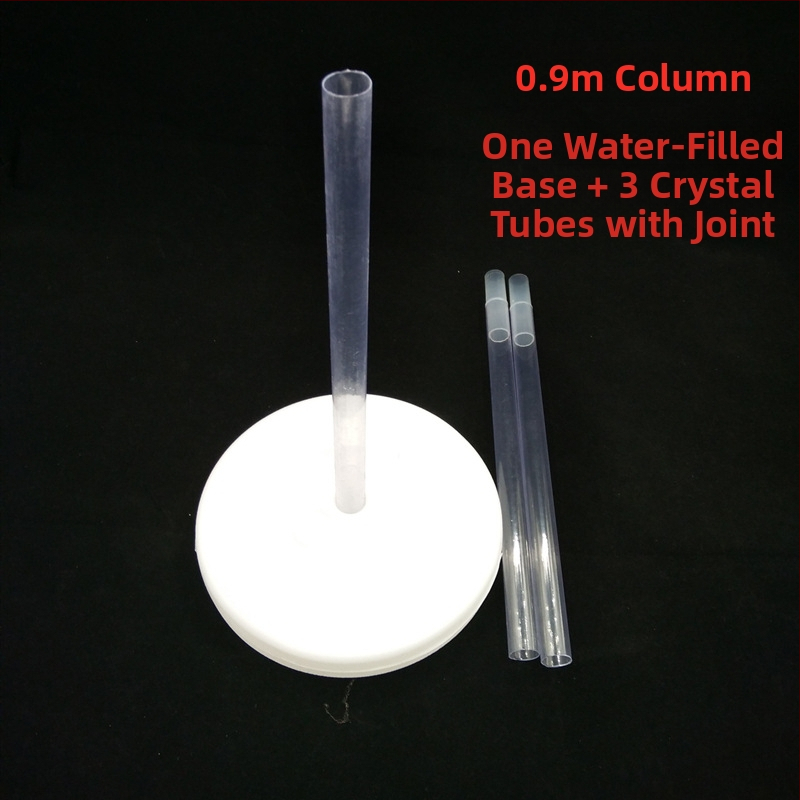 Gamintojo didmeninė prekyba 1,2 m krištolo vamzdelio kolona su vandeniu užpildytu pagrindu, pilnas kelio kreipiamosios kolonos mažų pagrindo priedų rinkinys, didmeninė prekyba