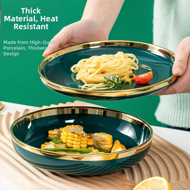 Making a Living Nordic Creative Plate Ceramic High Value Servis Combination Household 2024 New Light Luxury Dish Plate