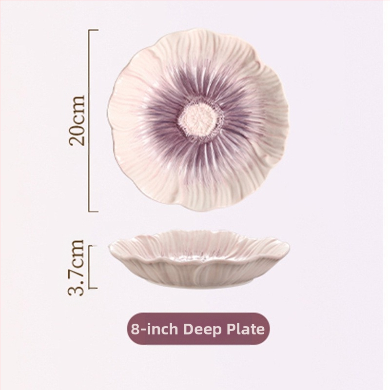 Kroonlehtede keraamiline riisikauss glasuuri all värvilised lauanõud, mis sobivad majapidamisse 2025. aasta uue stiiliga, eriti ilus jogurtikauss