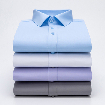 Προσεκτικά επιλεγμένα κοντομάνικα πουκάμισα για άνδρες, λεπτά λευκά πουκάμισα σε καθαρό χρώμα, επαγγελματικά επίσημα επαγγελματικά πουκάμισα με μισό μανίκι, ομαδική αγορά