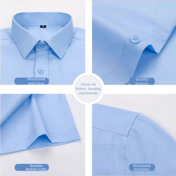 Προσεκτικά επιλεγμένα κοντομάνικα πουκάμισα για άνδρες, λεπτά λευκά πουκάμισα σε καθαρό χρώμα, επαγγελματικά επίσημα επαγγελματικά πουκάμισα με μισό μανίκι, ομαδική αγορά