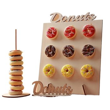 Ξύλινη βάση για ντόνατς Είδη ζαχαροπλαστείου Στολίδια Διακόσμηση σπιτιού Διακόσμηση πάρτι για παιδιά Ντους Αξεσουάρ φεστιβάλ