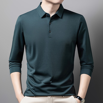 Μακρυμάνικο μπλουζάκι για τον νέο μπαμπά, ανοιξιάτικο, μεσήλικες και ηλικιωμένους, ανδρικό μπλουζάκι με λεπτή μπλούζα POLO