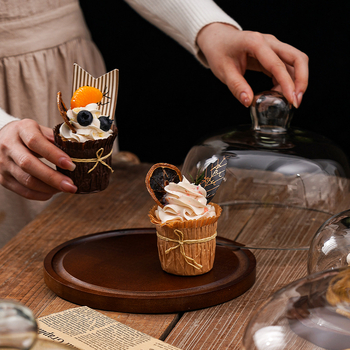 2023 m. naujas vintažinio japoniško stiliaus akacijos medienos tortų padėklas namams, svetainei, deserto lėkštei, deserto stalui, vaisių lėkštei