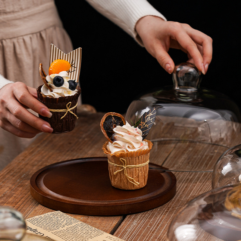 2023 m. naujas vintažinio japoniško stiliaus akacijos medienos tortų padėklas namams, svetainei, deserto lėkštei, deserto stalui, vaisių lėkštei