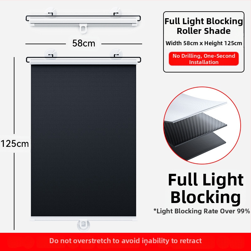 Suvine päikesesirm autole, sissetõmmatav päikesesirm majapidamises, stantsivaba täisvarjuline titaanist hõbedane päikesekaitsekardin autotarvikutele