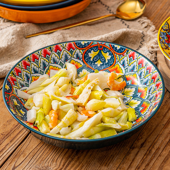 Bohemiška keraminė lėkštė, gili lėkštė namams, vaisių lėkštė, plokščia lėkštė, kepsnių lėkštė, makaronų lėkštė