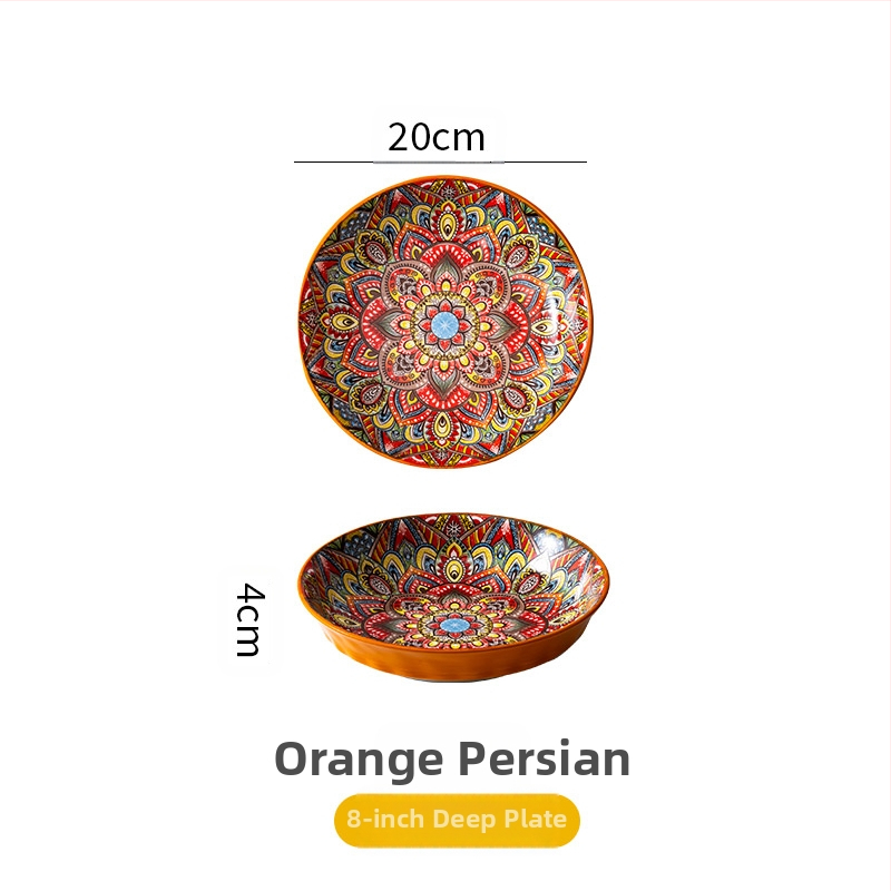 Bohemiška keraminė lėkštė, gili lėkštė namams, vaisių lėkštė, plokščia lėkštė, kepsnių lėkštė, makaronų lėkštė