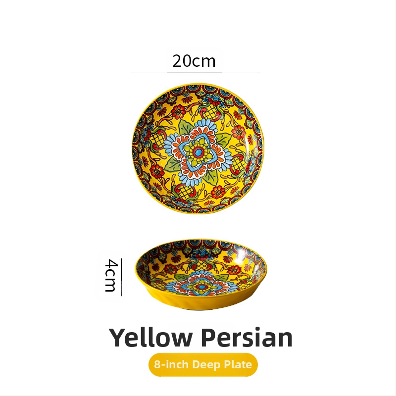 Bohemiška keraminė lėkštė, gili lėkštė namams, vaisių lėkštė, plokščia lėkštė, kepsnių lėkštė, makaronų lėkštė