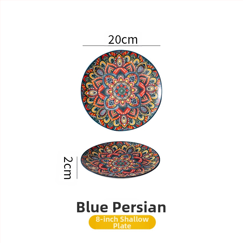 Bohemiška keraminė lėkštė, gili lėkštė namams, vaisių lėkštė, plokščia lėkštė, kepsnių lėkštė, makaronų lėkštė