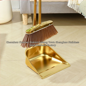 Didmeninė prekyba storinto nerūdijančio plieno šluota, namų apyvokos reikmenimis, auksine šiukšliadėže, šiukšlių kastuvu, šluota, komercinė, vidaus ir lauko įranga